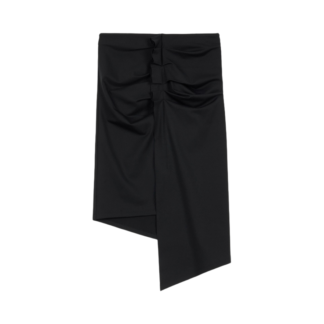 (W) 다이닛 트위스트 언발란스 스커트 블랙((W) Deinet Twist Unbalance Skirt in Black)