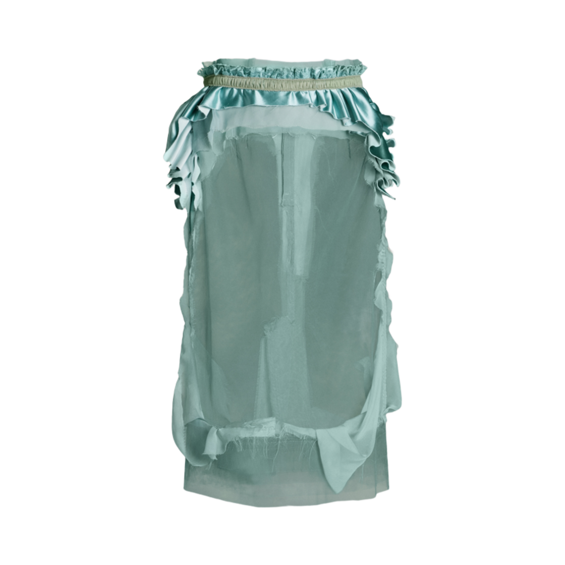 (W) 메종 마르지엘라 데코티크 미디 스커트 그린((W) Maison Margiela Decortique Midi Skirt Green) - 1
