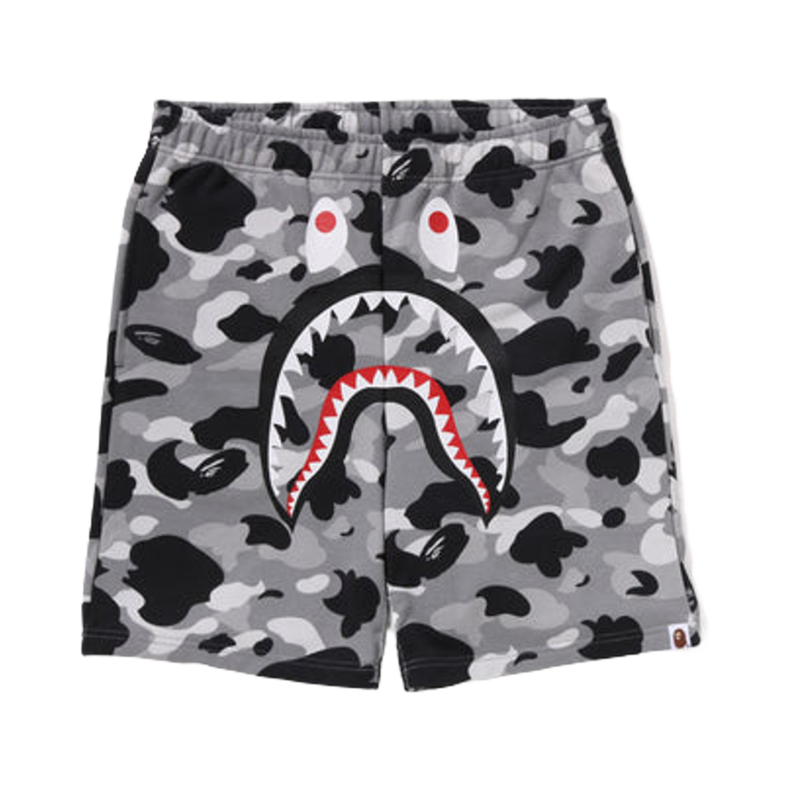 베이프 퍼스트 카모 샤크 레귤러 핏 스웨트 쇼츠 그레이(BAPE 1st Camo Shark Regular Fit Sweat Shorts Gray) - 1