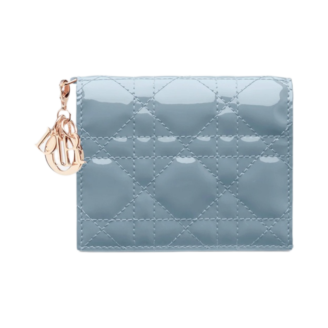디올 미니 레이디 지갑 페이턴트 까나쥬 카프스킨 클라우드 블루(Dior Mini Lady Wallet Patent Cannage Calfskin Cloud Blue) - 1