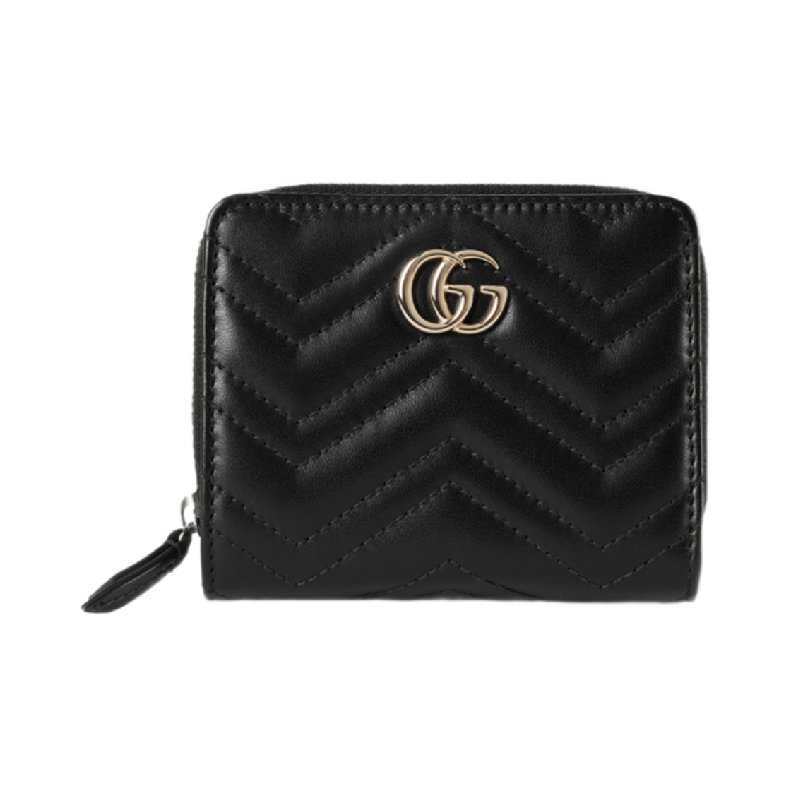 813370-DTDHD-1000 Gucci GG Marmont Mini Zip Wallet Black