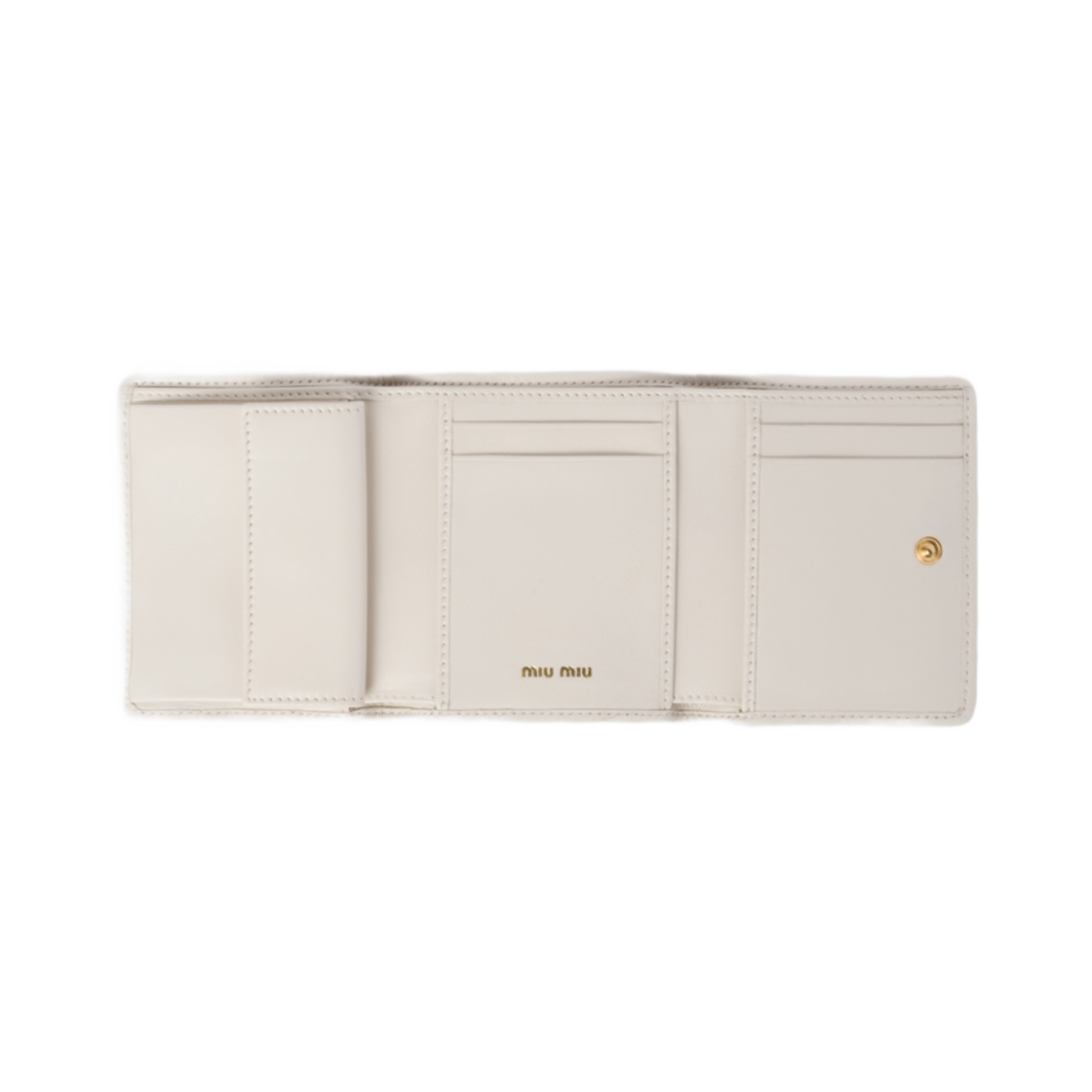 미우 미우 스몰 마테라쎄 나파 레더 월렛 화이트(Miu Miu Small Matelasse Nappa Leather Wallet White) - 2