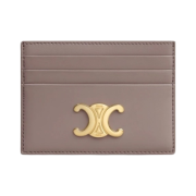 Celine Triomphe Card Holder in Shiny Calfskin Pebble