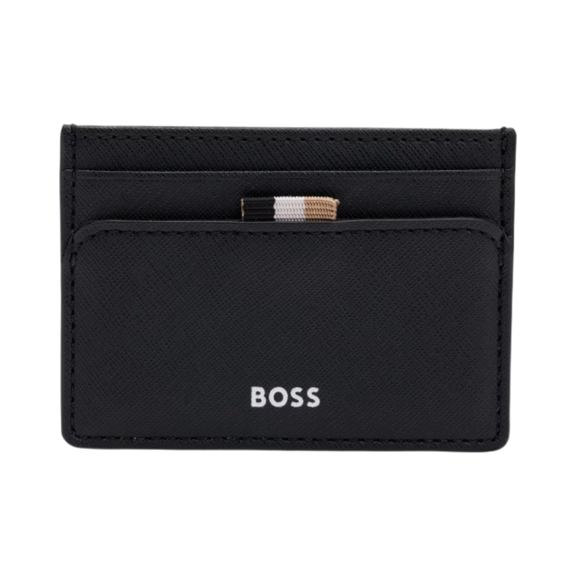 휴고 보스 시그니처 스트라이프 로고 디테일 카드 홀더 블랙(Hugo Boss Card Holder with Signature Stripe Logo Detail Black)
