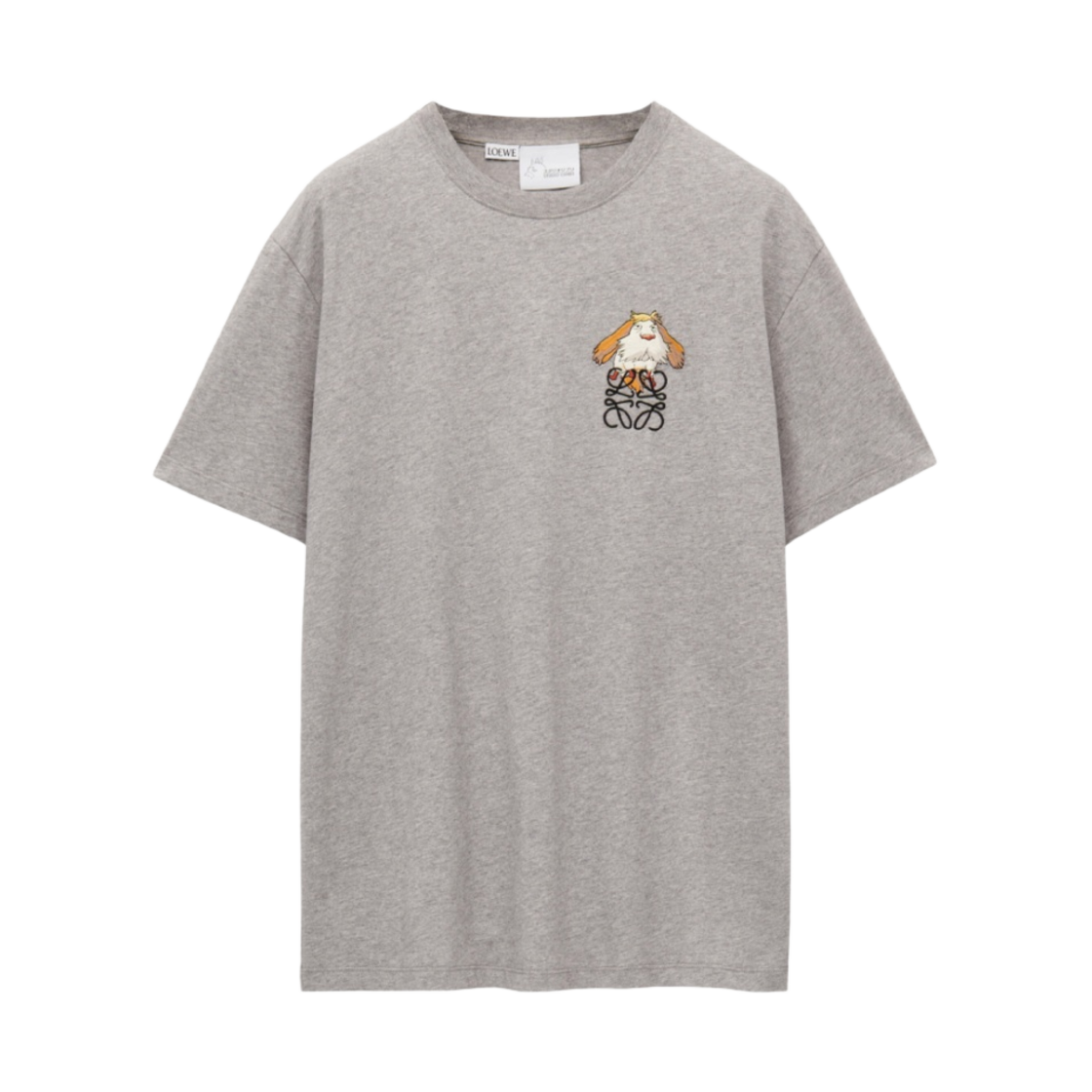 로에베 x 하울의 움직이는 성 힌 애너그램 코튼 티셔츠 그레이 멜란지(Loewe x Howl's Moving Castle Heen Anagram T-Shirt in Cotton Grey Melange) - 1
