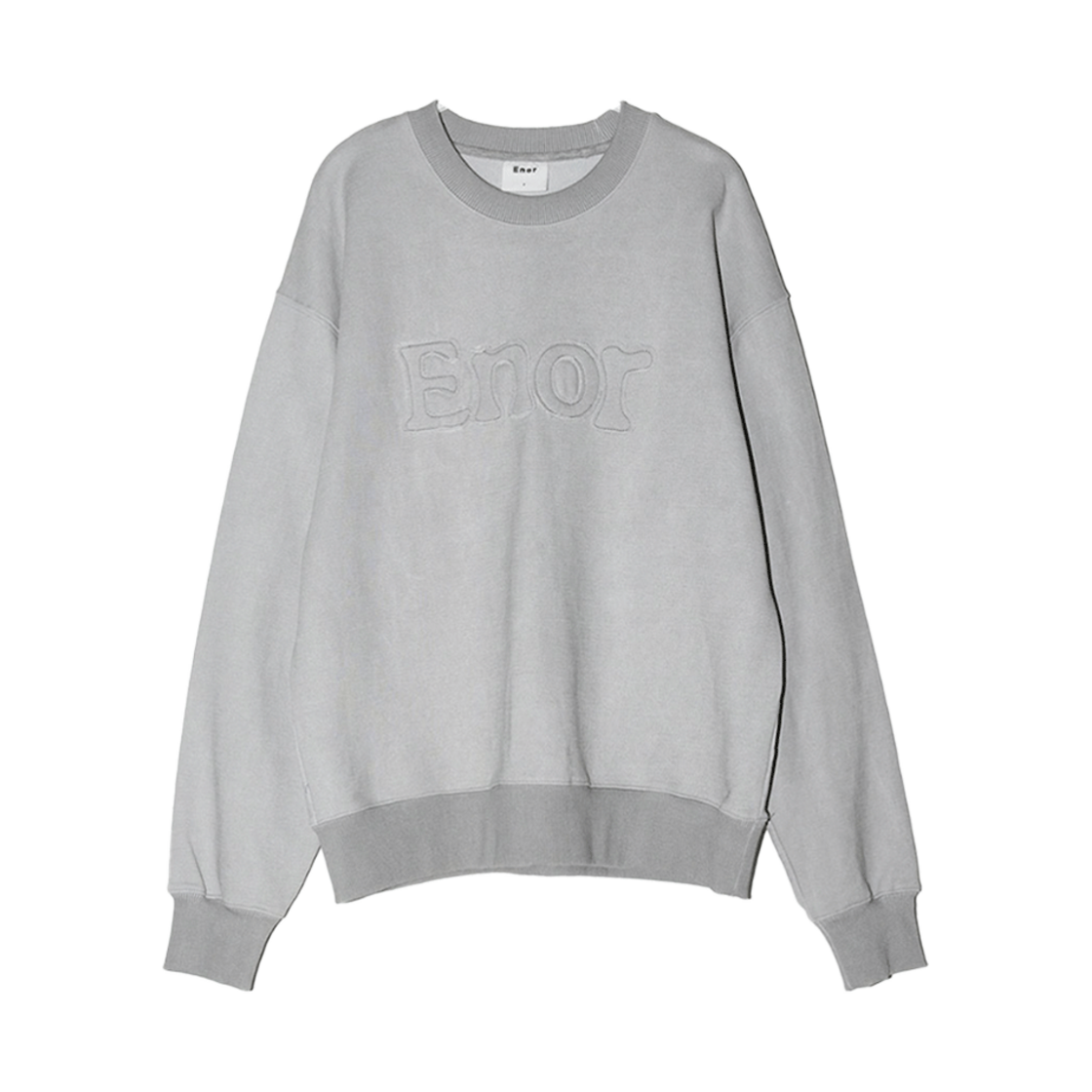 엔오르 우먼 패치 로고 피그먼트 스웨트셔츠 라이트 그레이(Enor Women Enor Patch Logo Pigment Sweatshirt Light Grey)