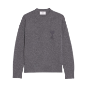 AMI de Coeur Needle Punch Sweater Heather Grey