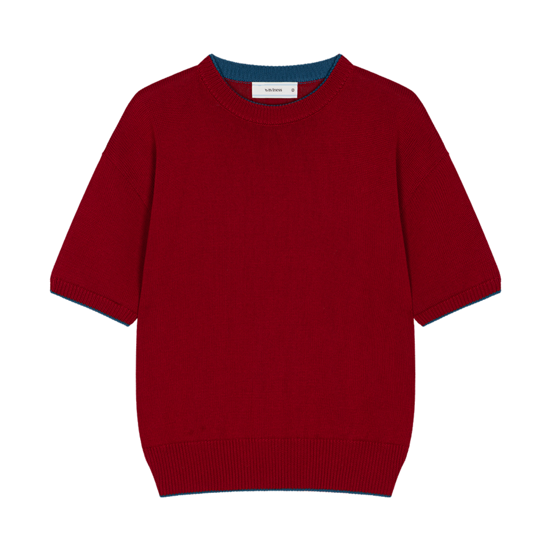 Waviness25212 Waviness Drift Round-Neck Half Knit Red Blue