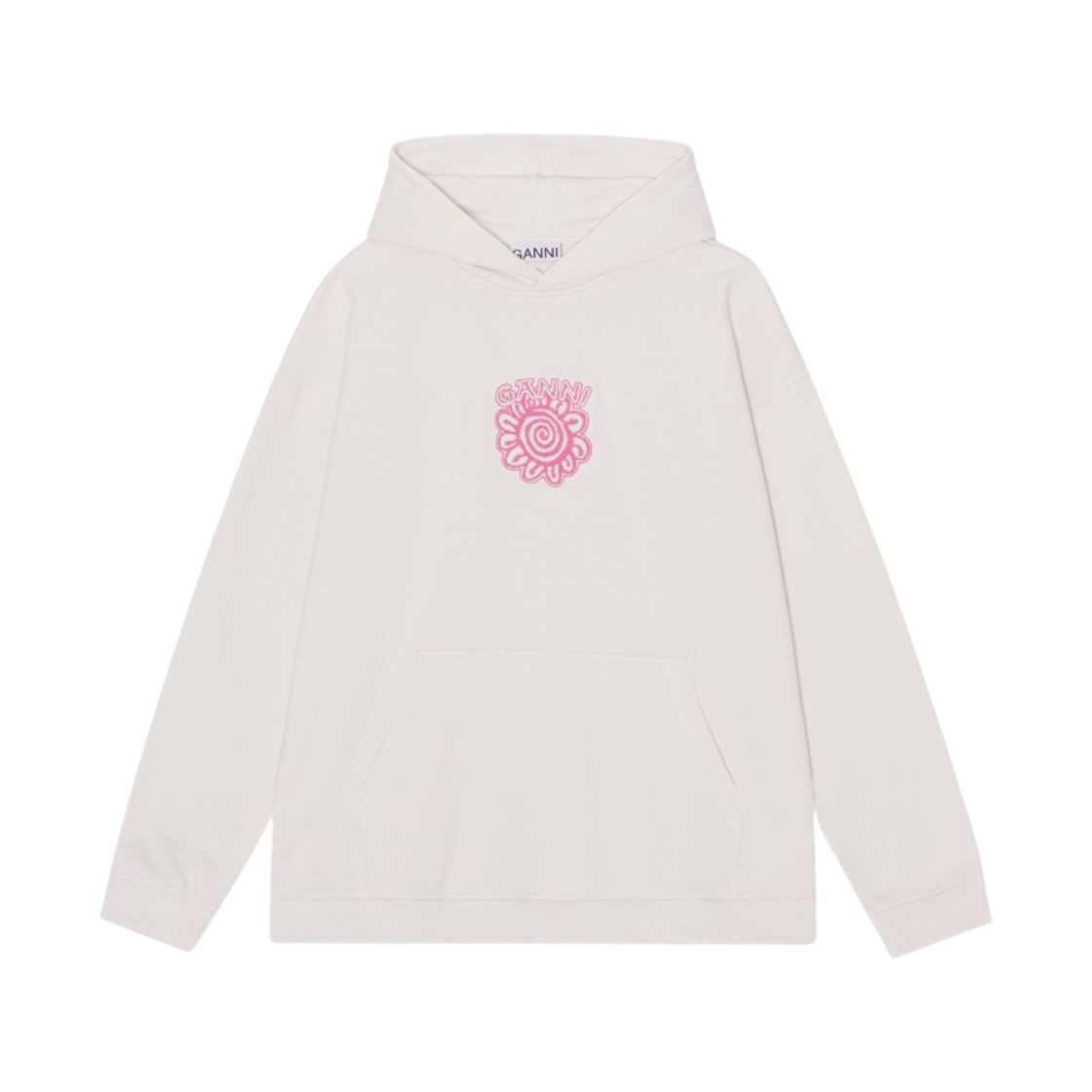 (W) 가니 이솔리 플라워 오버사이즈 후드 에그렛((W) Ganni Isoli Flower Oversized Hoodie Egret) - 1