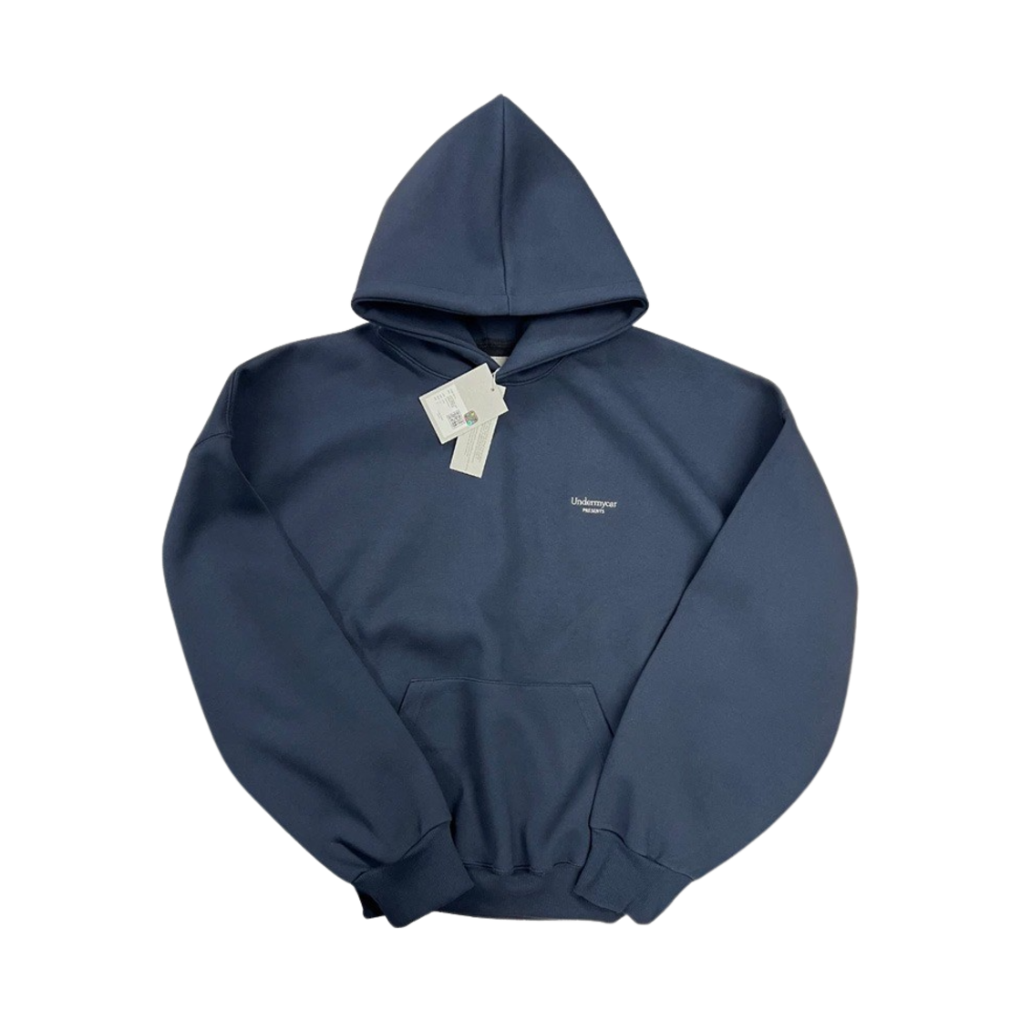 언더마이카 무.10 안티 Fxxking 로고 플레이 오버사이즈 본디드 후디 네이비(Undermycar Mu.10 Anti Fxxking Logo Play Oversized Bonded Hoodie Navy)