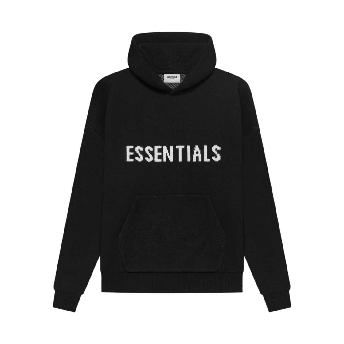 에센셜 니트 풀오버 후드 블랙 - 21SS