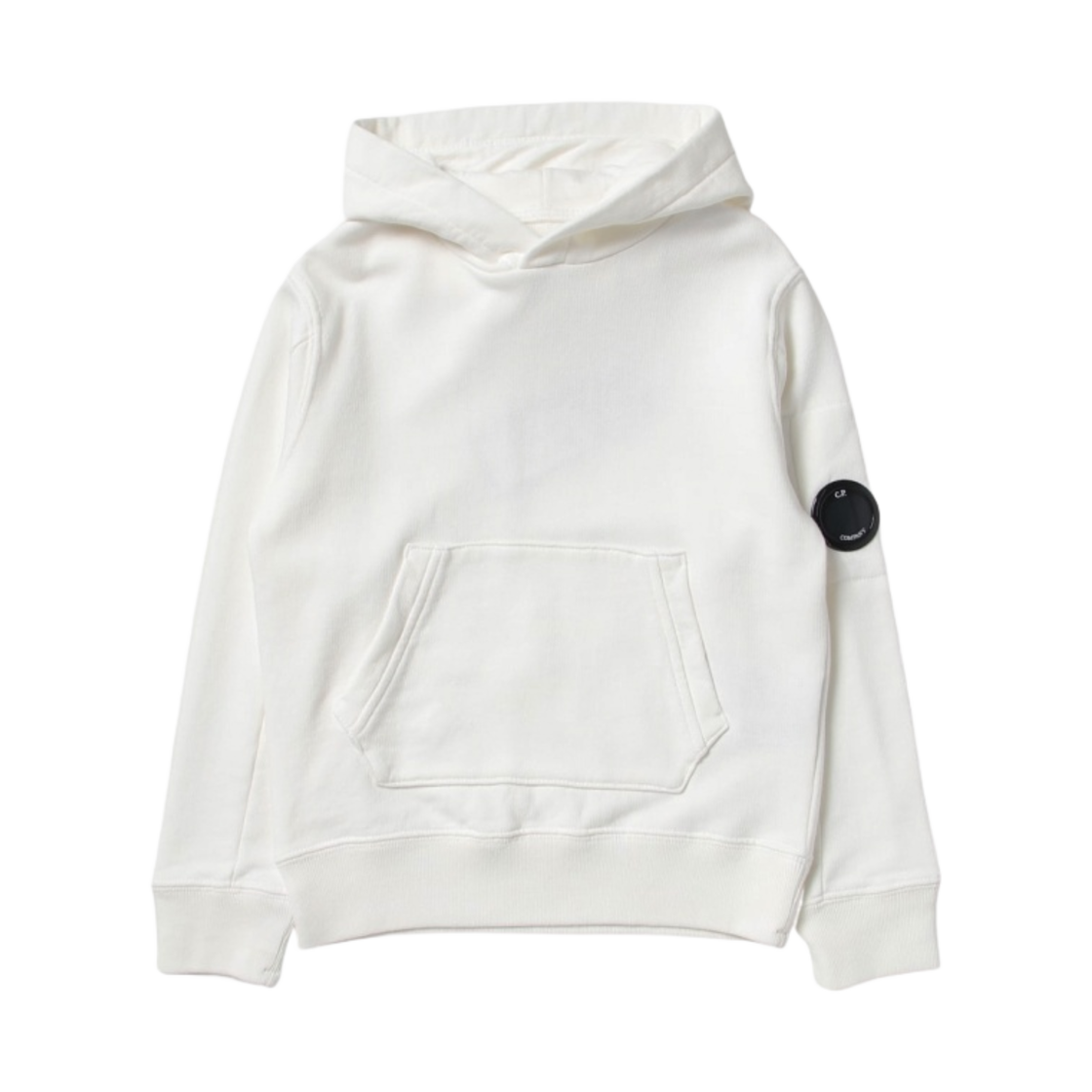(키즈) C.P. 컴퍼니 U16 베이직 플리스 후드 거즈 화이트 - 23SS((Kids) C.P. Company U16 Basic Fleece Hoodie Gauze White - 23SS) - 1