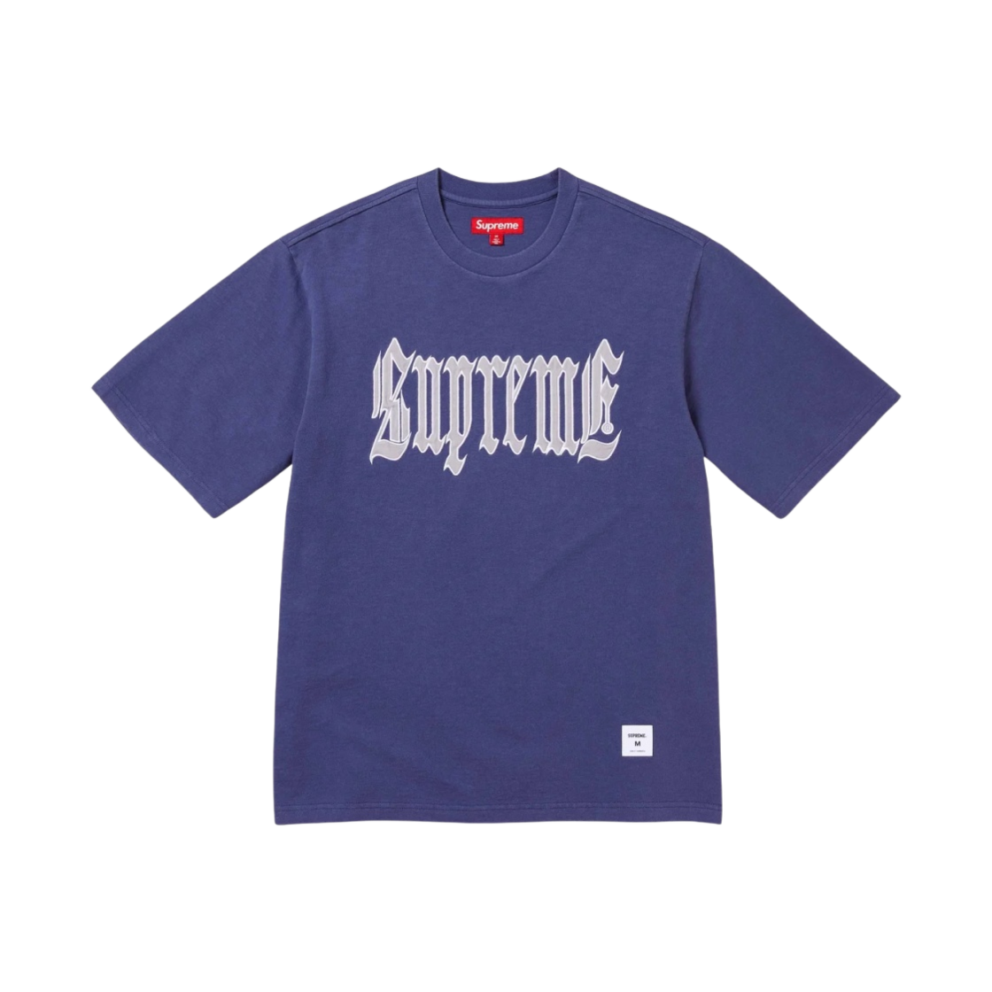슈프림 올드 잉글리쉬 숏슬리브 탑 워시드 네이비 - 24SS
