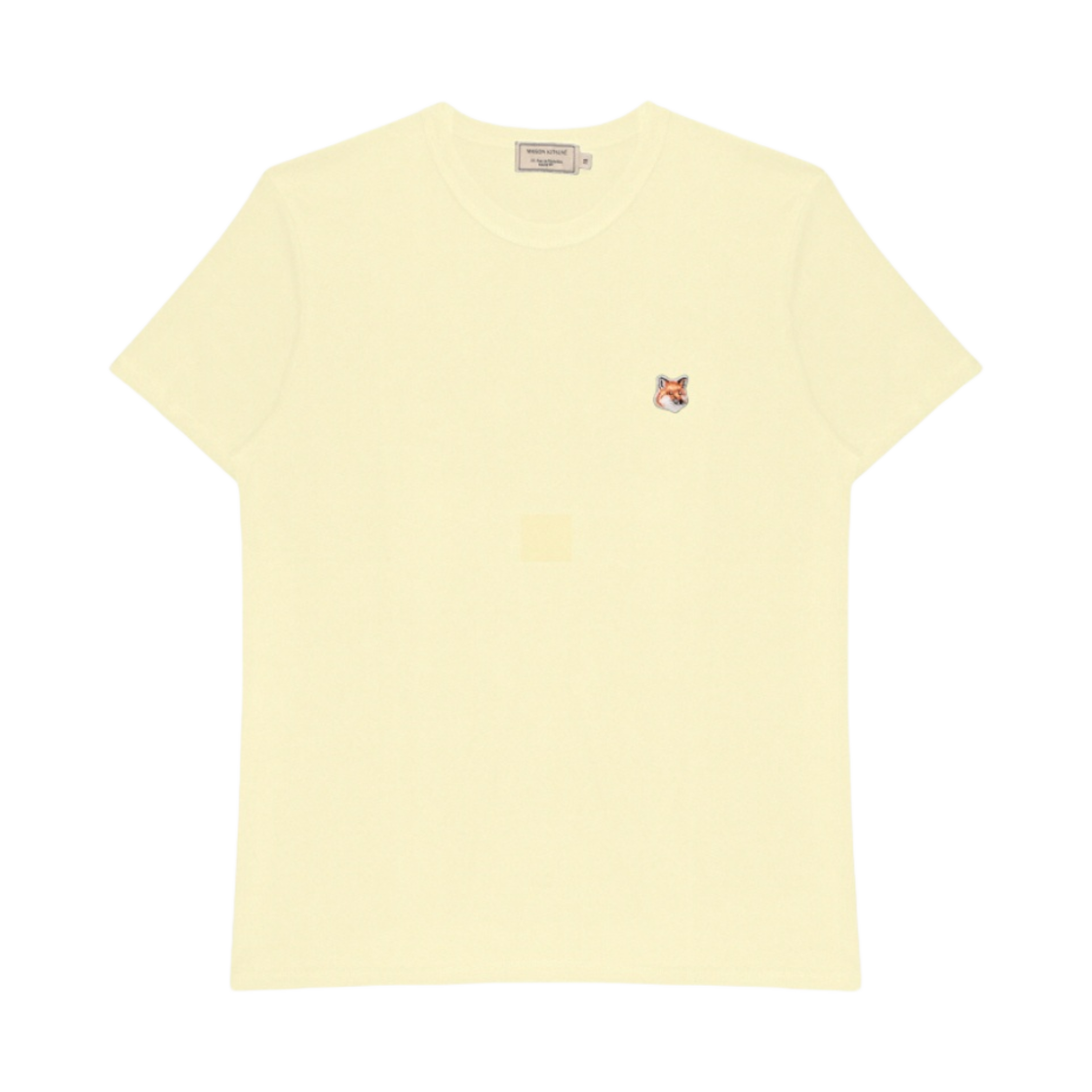 메종 키츠네 폭스 헤드 패치 레귤러 티셔츠 초크 옐로우(Maison Kitsune Fox Head Patch Regular T-Shirt Chalk Yellow)