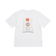 STU Women's Burlap Bag Printing Beads T-shirt White
