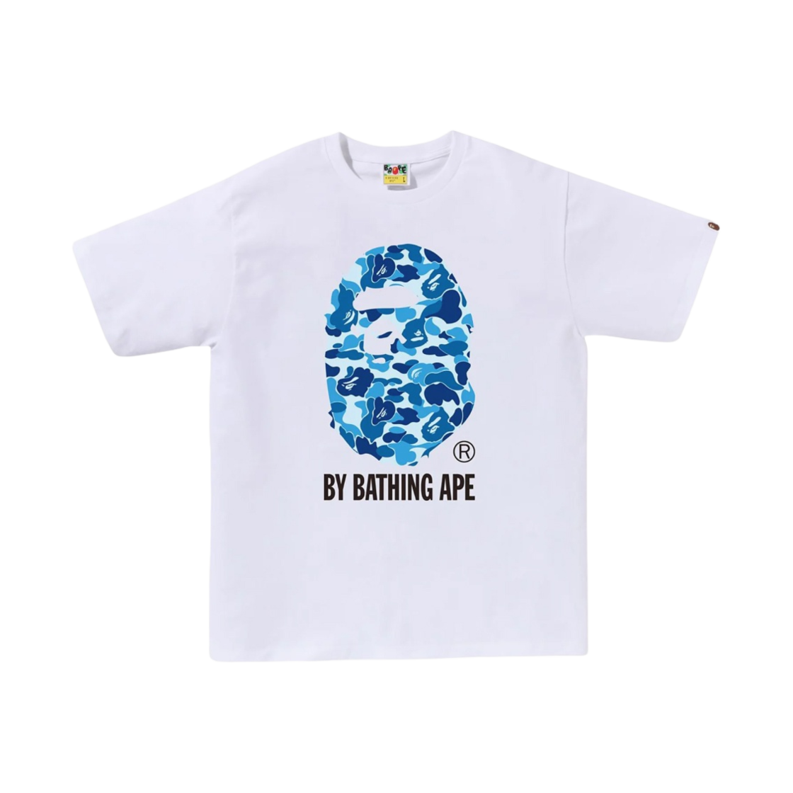 베이프 ABC 카모 바이 베이싱 에이프 티셔츠 화이트 블루(BAPE ABC Camo By Bathing Ape T-Shirt White Blue)