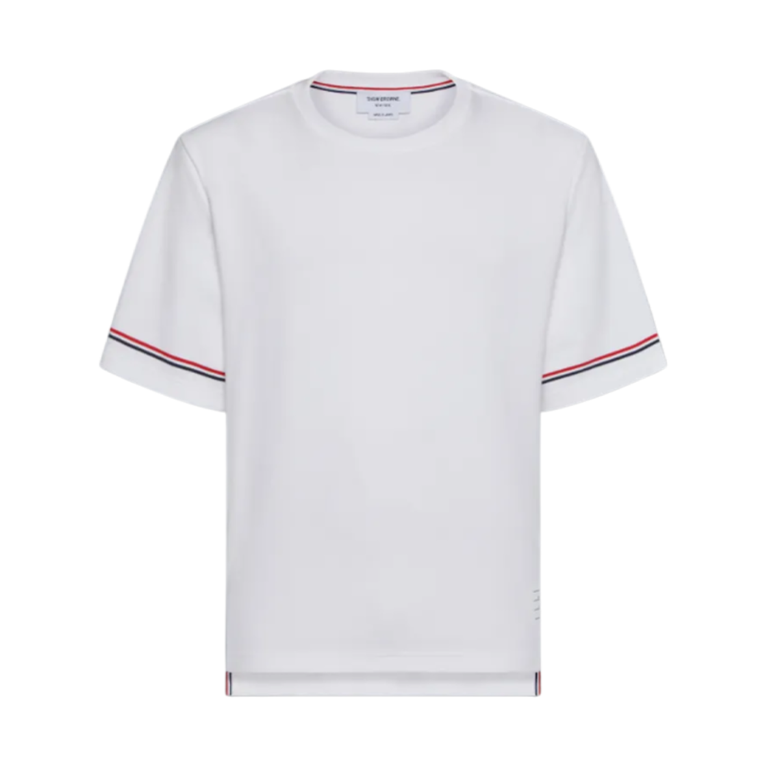 톰브라운 코튼 럭비 티셔츠 화이트(Thom Browne Cotton Rugby T-Shirt White) - 1