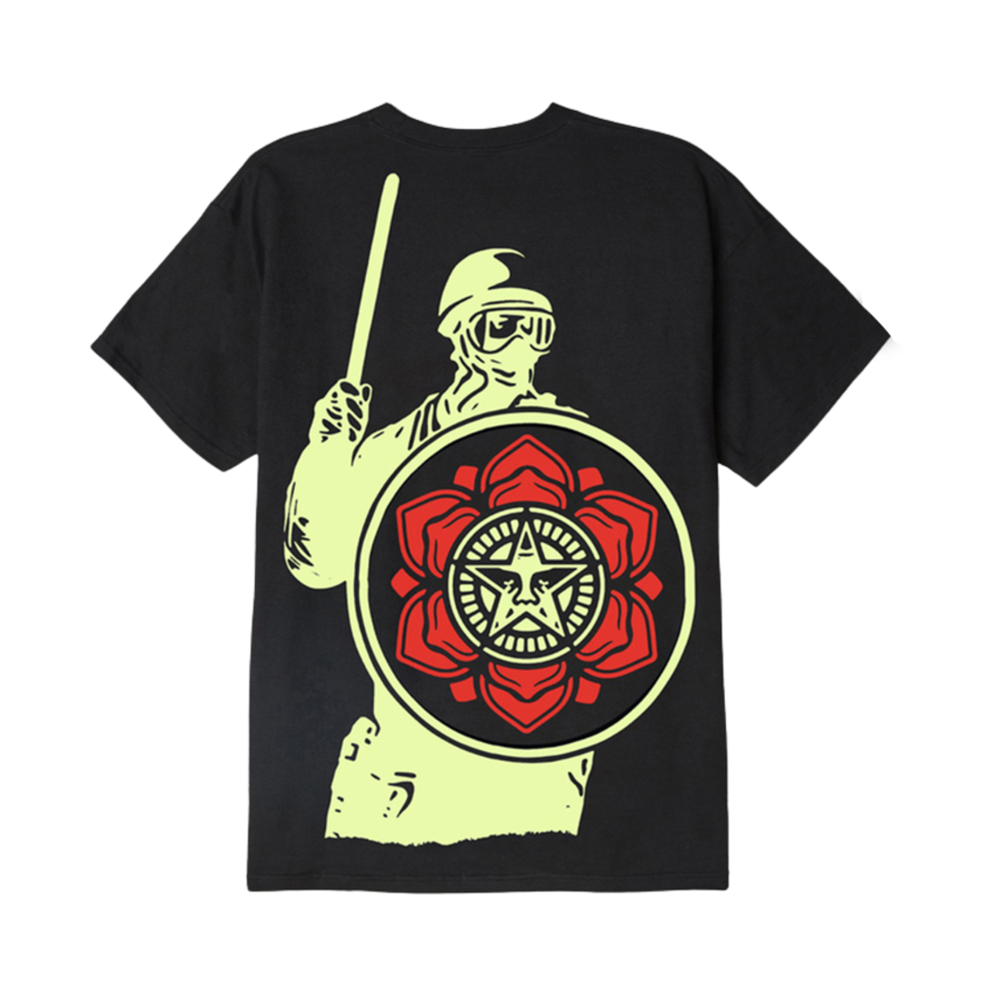 오베이 리엇 캅 피스 쉴드 티셔츠 블랙(Obey Riop Cop Peace Shield T-Shirt Black)