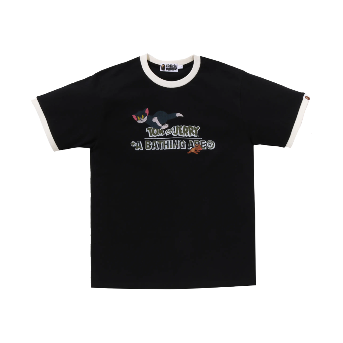 베이프 x 톰과 제리 85주년 링거 티셔츠 블랙(BAPE x Tom & Jerry 85th Anniversary Ringer T-Shirt Black)