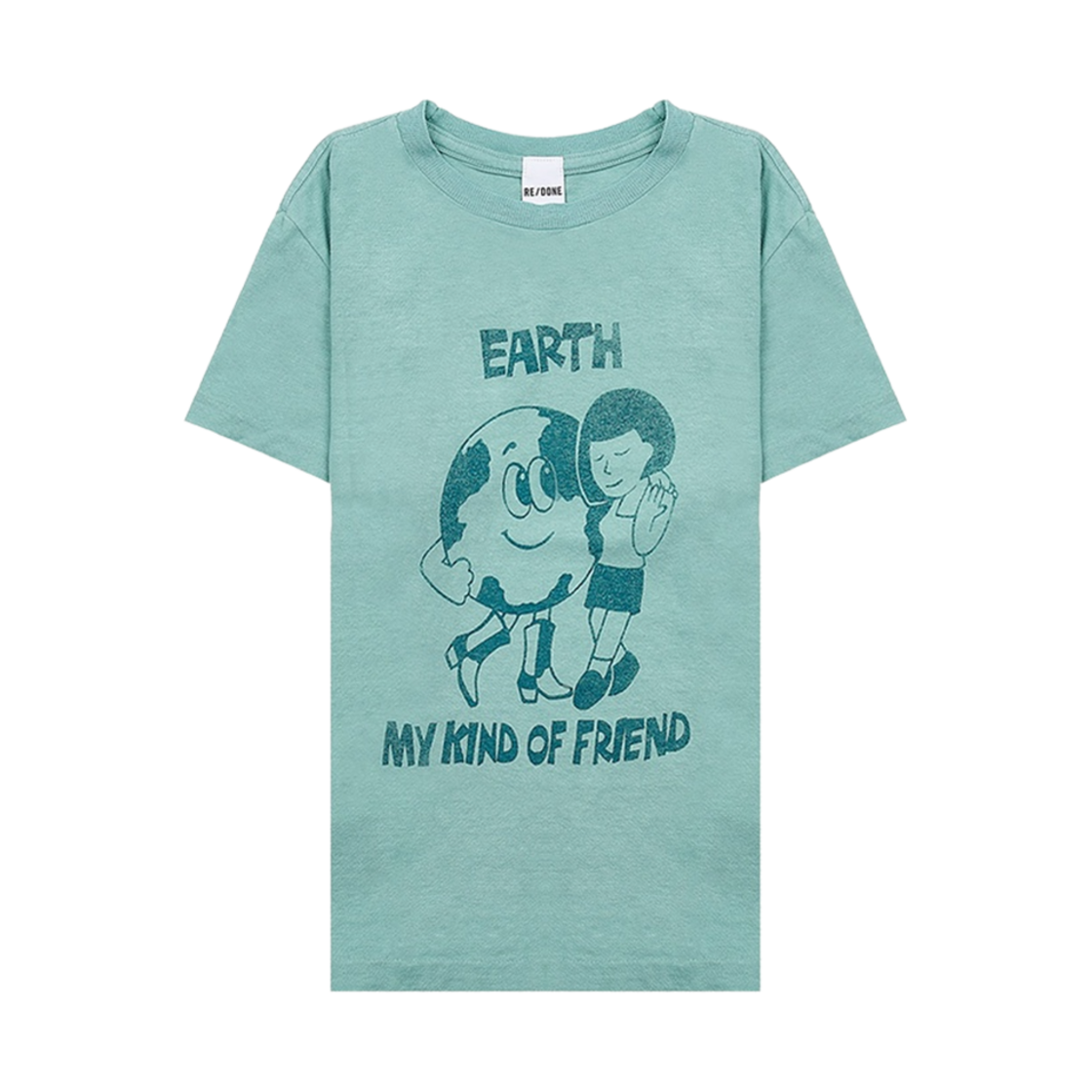 리던 클래식 어스 티셔트 씨폼(Re/Done Classic Earth T-Shirt Seafoam)