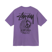 Stussy Peace Hand Pigment dyed T-Shirt Purple