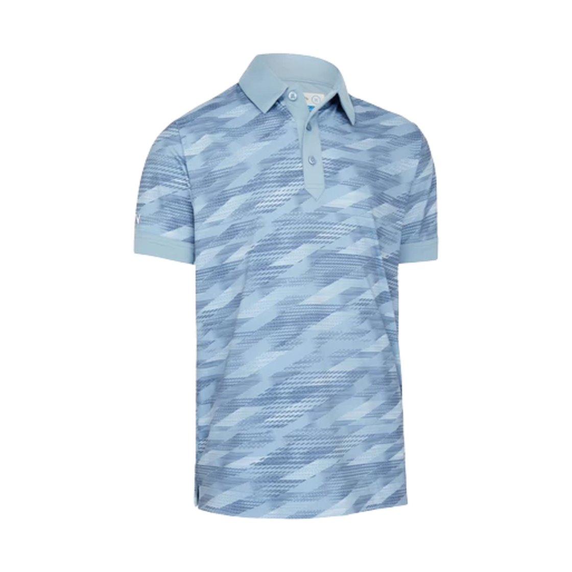 CGKSD028-425 Callaway X Series All Over Active Textured Print Polo Shirt Faded Denim
