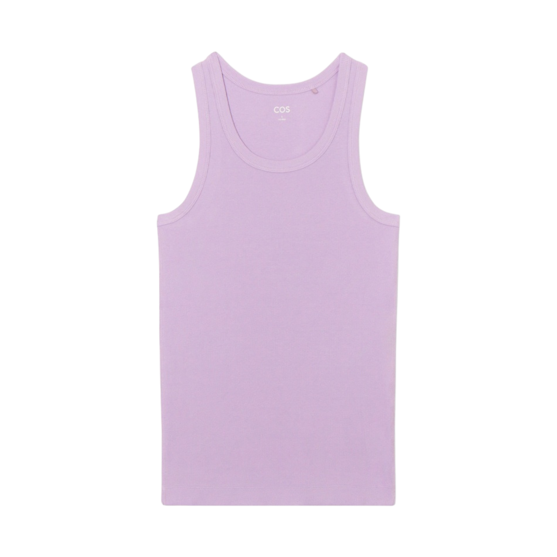(W) 코스리브드 슬리브리스 탑 라일락((W) COS Ribbed Sleeveless Top Lilac) - 1