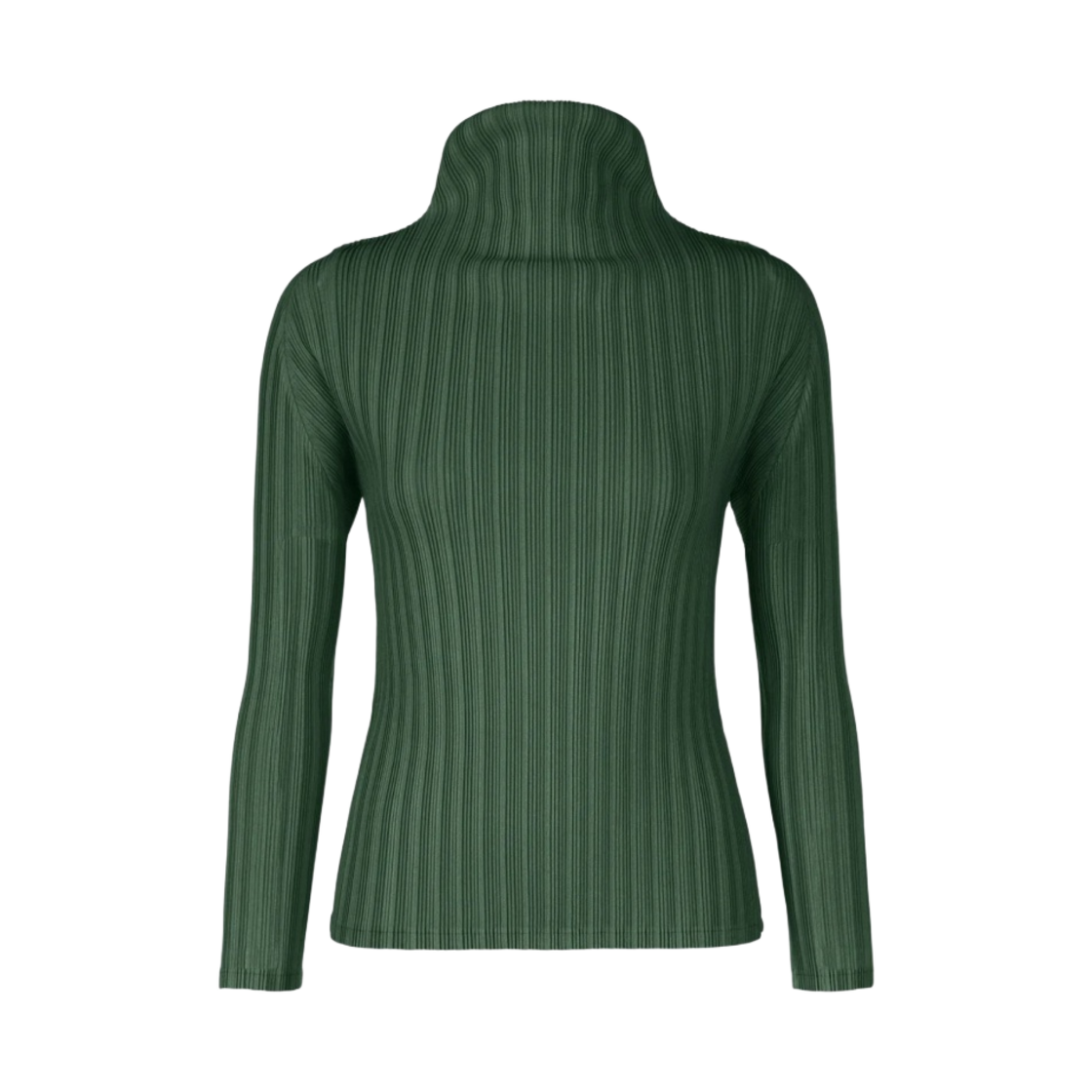 FK342-69 (W) Pleats Please Issey Miyake Rib Pleats December Top Dark Green
