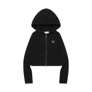 MUCENT Viv Two Way Crop Knit Zip Up Black