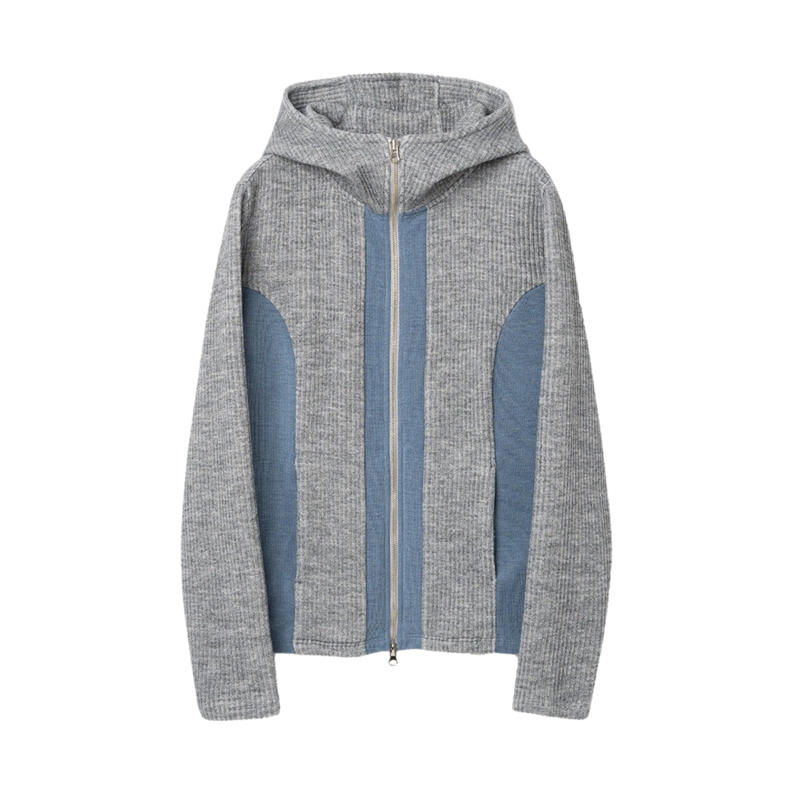 밀로 우먼 투 웨이 사이드 후드 집업 멜란지 그레이