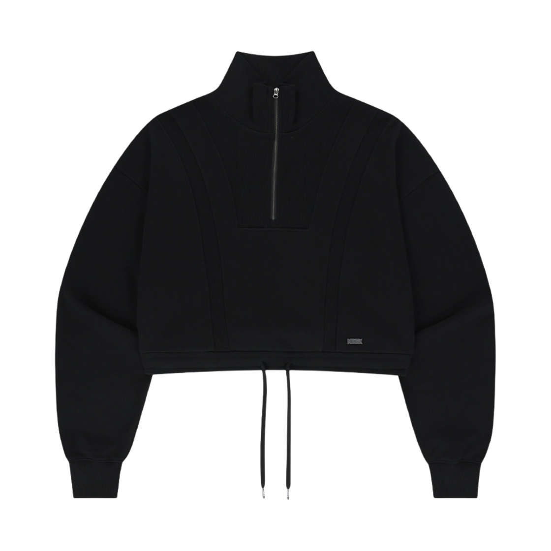 에이치덱스 우먼스 리브드 하이넥 하프 집업 블랙(HDEX Womens Ribbed High Neck Half Zip-up Black)