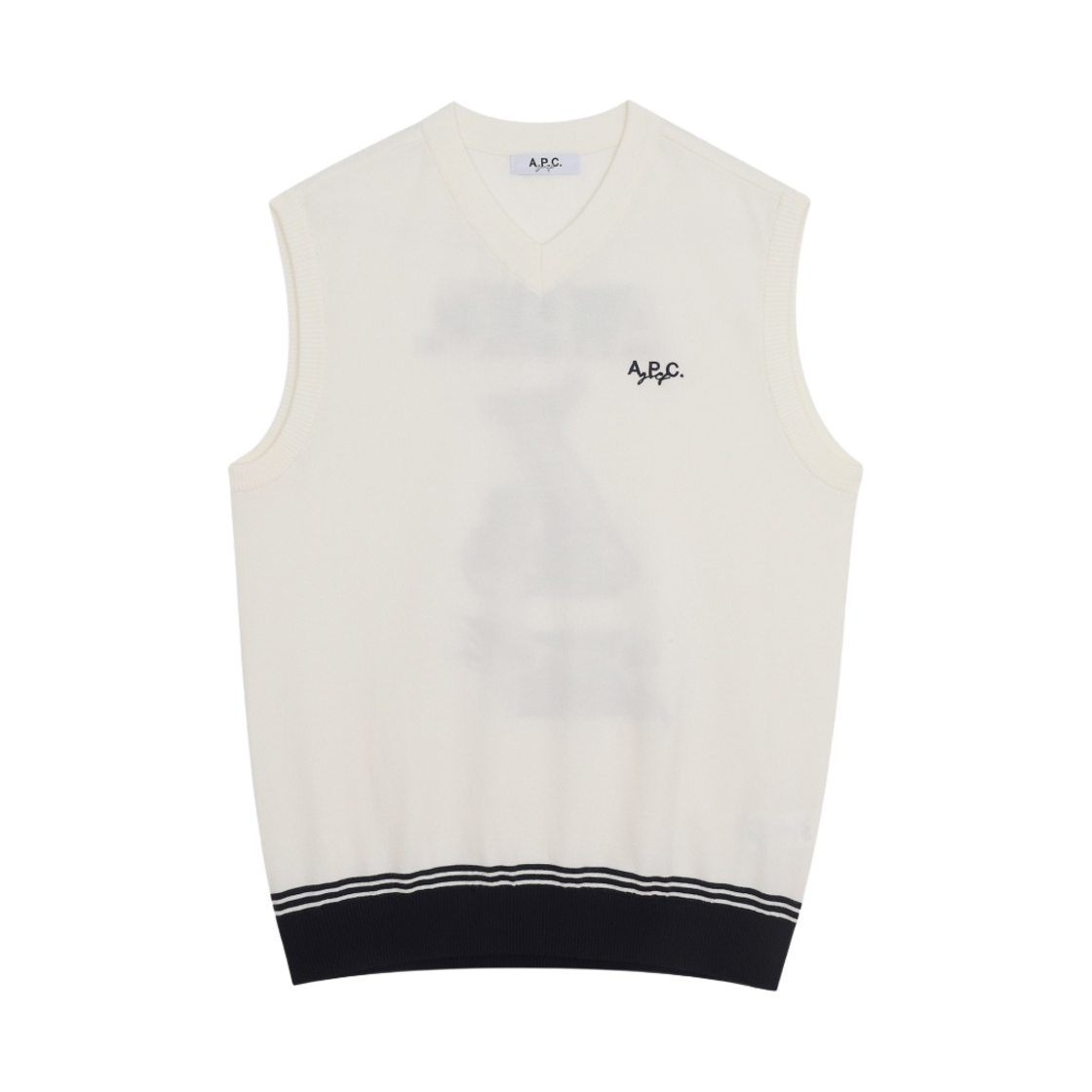 CUS4235 A.P.C. Golf Mennecy Knit Vest White