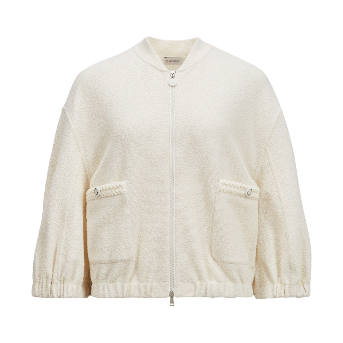K1-093-8G00028-89AWR-034 (W) Moncler 2-in-1 Boucle Zip Up Cardigan White - 25SS