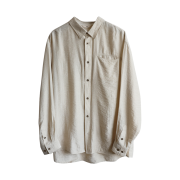 NA A NANA Stripe Silky Shirt Beige