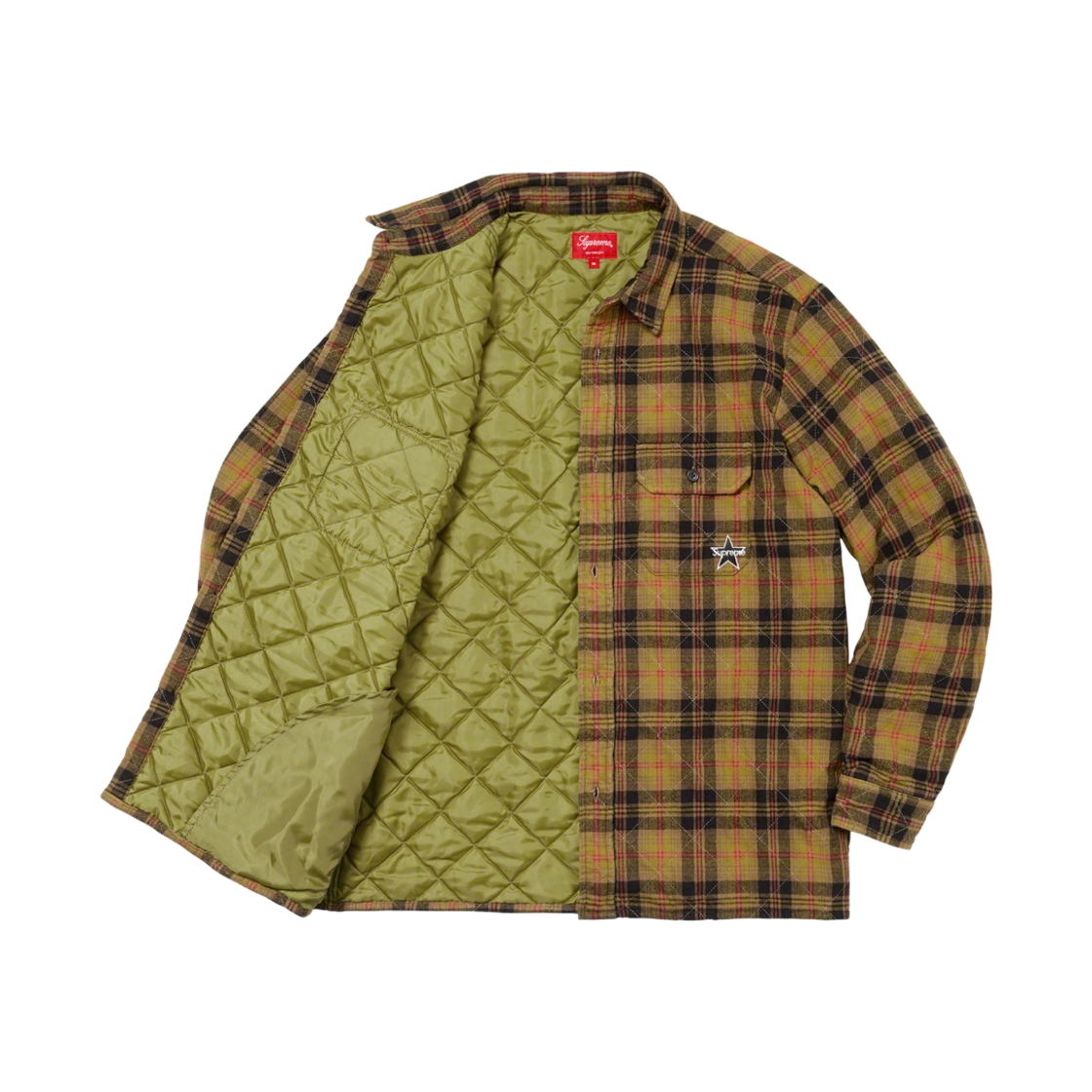 슈프림 퀼티드 플래드 플란넬 셔츠 올리브 - 21FW(Supreme Quilted Plaid Flannel Shirt Olive - 21FW) - 2