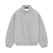 Essentials Long Sleeve Polo Light Heather Grey - 24SS