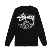 Stussy Stock DSM Los Angeles LS T-Shirt Black