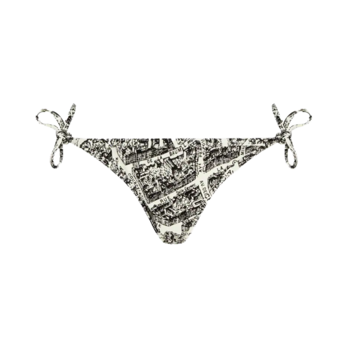 (W) 디올 플랜 드 파리 모티프 비키니 바텀 화이트 블랙((W) Dior Bikini Bottom with Plan de Paris Motif White Black) - 1