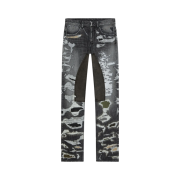Givenchy Cargo Logo Jeans in Destroyed Denim and Moleskin Black