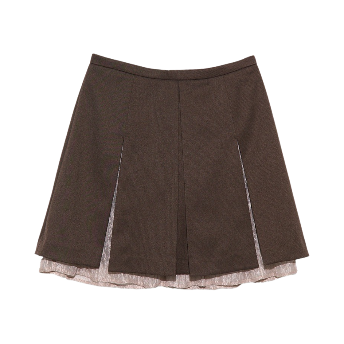 GY41PS04BR Gyeong Pleats Slit Skirt Brown
