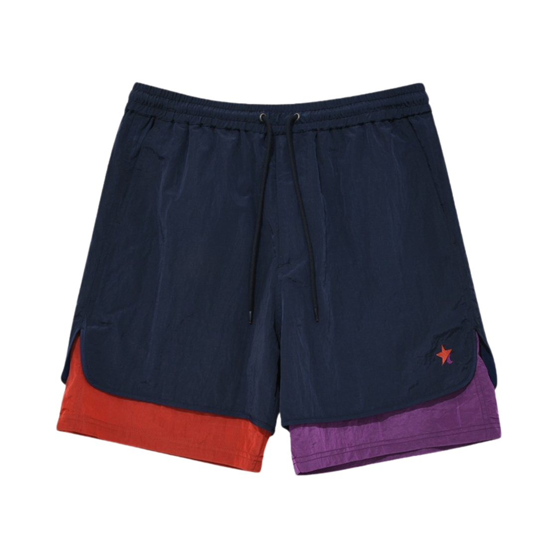 AJOSS23-PT-12-NV Ajobyajo Layered Nylon Shorts Navy