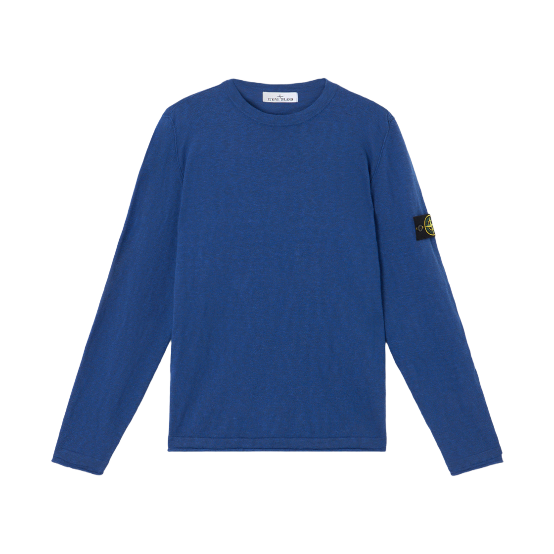 K1S1551000-52S00B0-V1022 Stone Island 5100052 Organic Cotton with Nylon Crewneck Jumper with Small Roll Details Bright Blue - 25SS