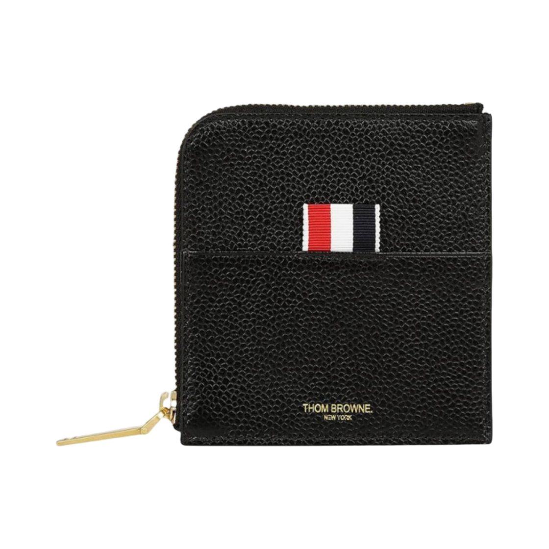 톰브라운 페블 그레인 레더 스트라이프 집어라운드 지갑 블랙(Thom Browne Pebble Grain Leather Stripe Zip-Around Wallet Black) - 1