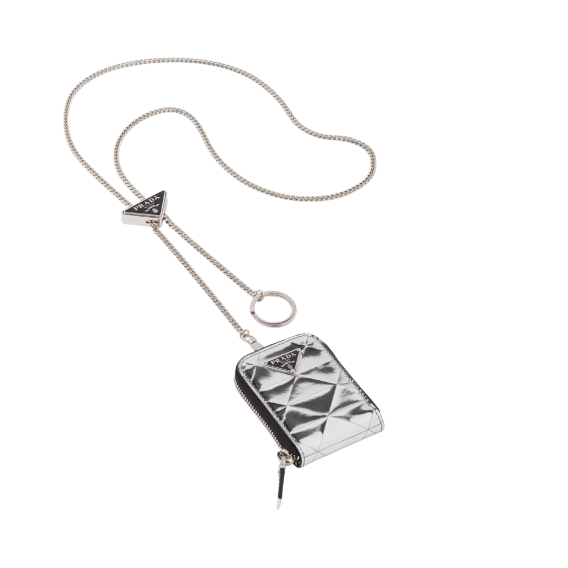 프라다 브러쉬드 레더 파우치 실버(Prada Brushed Leather Pouch Silver) - 1