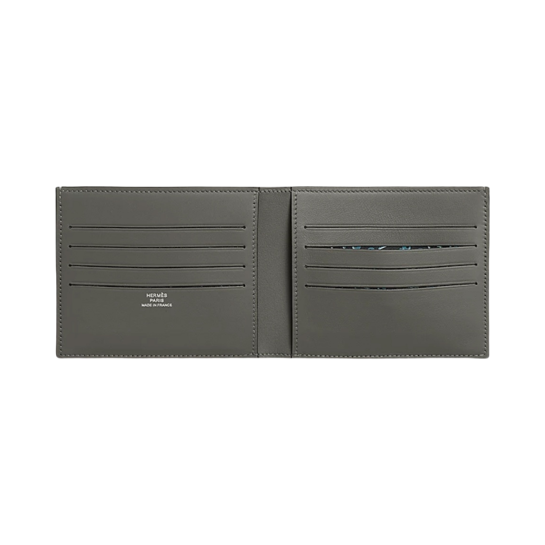 에르메스 시티즌 트윌 컴팩트 카드 홀더 스위프트 & 실크 클로셰 그리 메이어 카방(Hermes Citizen Twill Compact Card Holder Swift & Silk Clochette Gris Meyer Caban) - 2