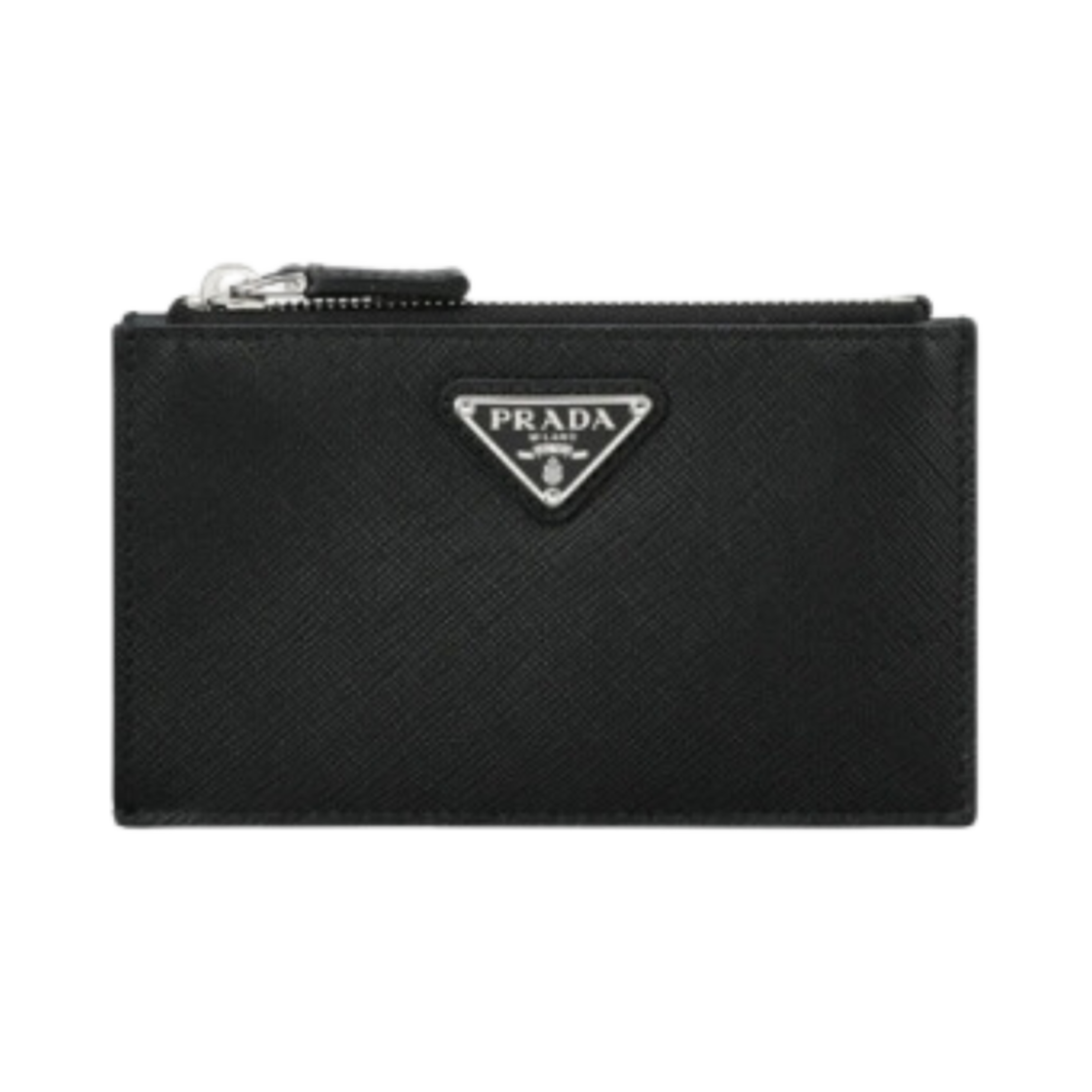 2MC086-QHH-F0002 Prada Saffiano Triangle Logo Card Holder Black