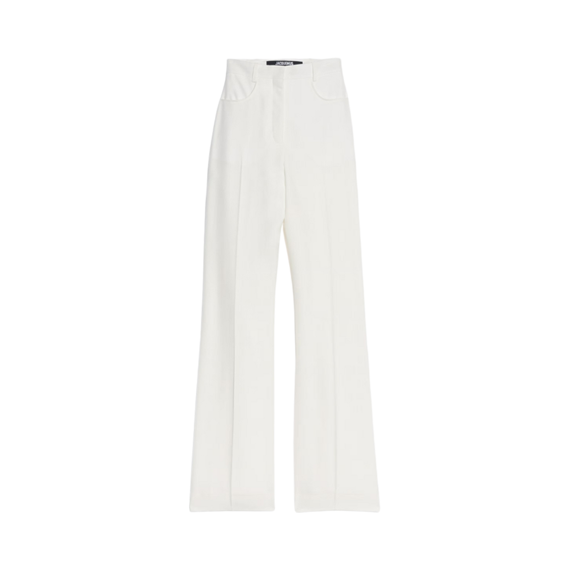 (W) 자크뮈스 르 판탈론 소지 하이 웨이스트 플레어 팬츠 화이트((W) Jacquemus Le Pantalon Sauge High-Waisted Flare Pants White) - 1