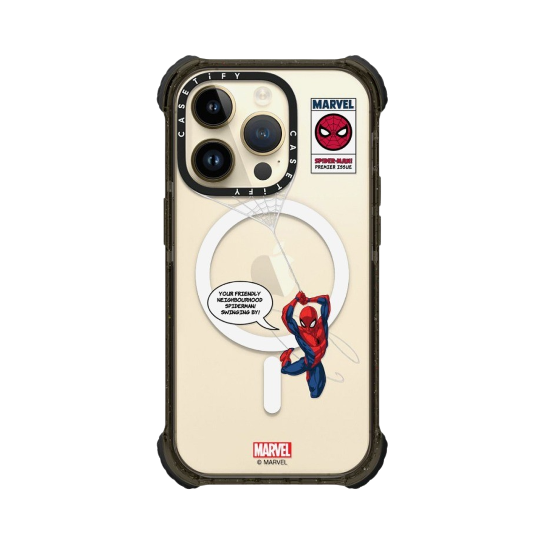 케이스티파이 x 마블 아이폰 스파이더맨 스윙 맥세이프 울트라 임팩트 케이스 클리어 블랙(Casetify x Marvel iPhone Spider-Man Swinging Magsafe Ultra Impact Case Clear Black) - 4
