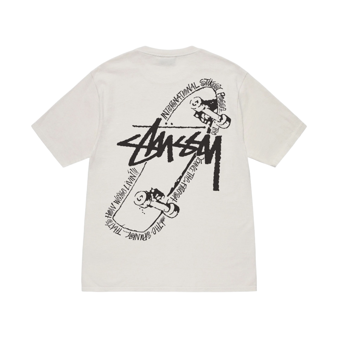 스투시 스케이트 파시 피그먼트 다이드 티셔츠 내츄럴