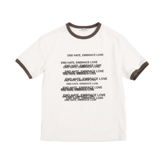 SE24STS04WT Surface Edition End Hate Ringer T-Shirt Off White